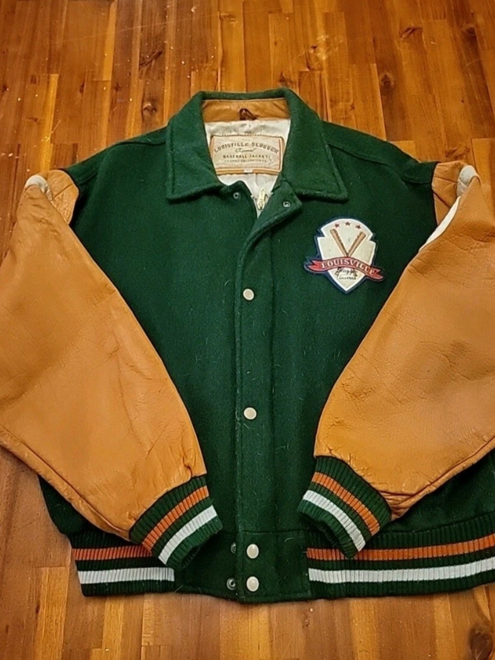Vintage 90s Embroidered Louisville Slugger Cooper Collection Varsity Jacket Med
